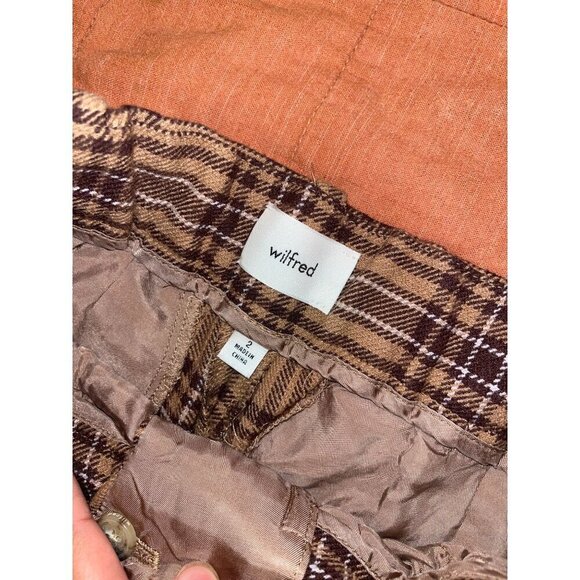 ARITZIA Wilfred Womens Plaid High-Waist Trousers - Size 2 - Picture 6 of 10